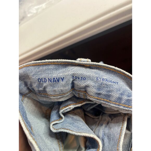 Old Navy Men's Straight Fit Jeans Light Wash 30x30 Blue 100% Cotton Denim - Picture 7 of 7